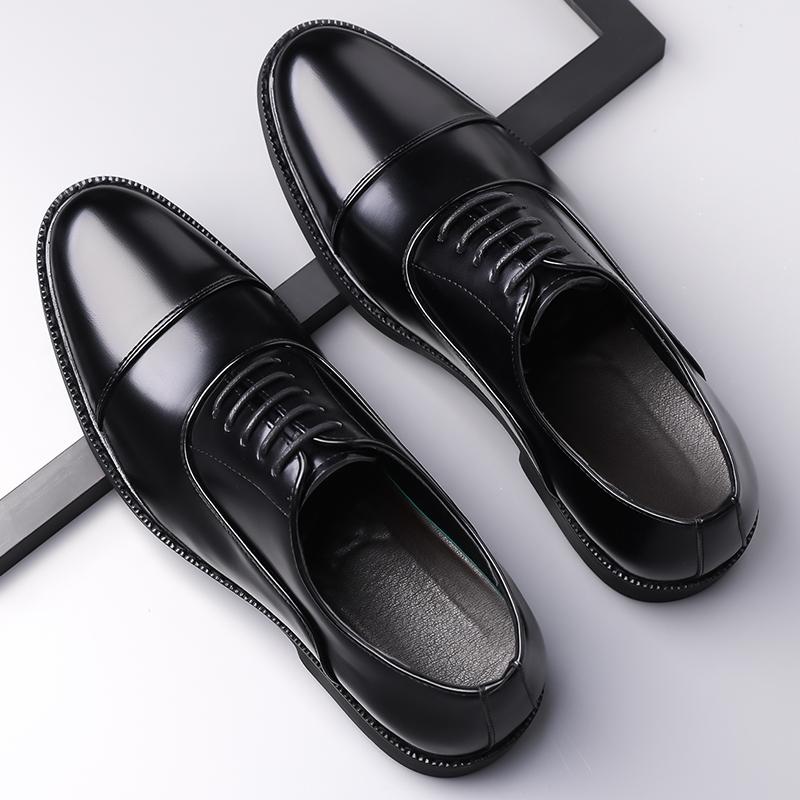 Classic Men's Casual Leather Oxfords Shoes Lace Up Business Formal Dress Footwear Lace Up Male Derby Shoes Outdoor Walk Sneakers