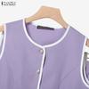 ZANZEA Women Sleeveless Vest Tops and Shorts Summer Two Piece Suit Sets