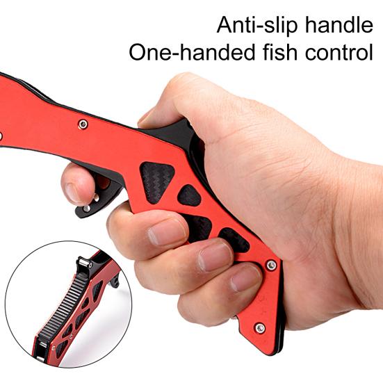 Collapsible Fishing Grip Compact Size Anti-Scratch Ergonomic Design Portable Easy Operation Catch Fish Aluminum Alloy Foldable Fish Lip Gripper