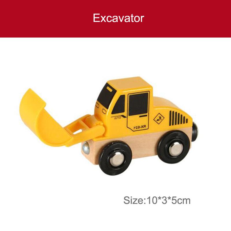 Wooden Magnetic Train Car Locomotive Toy Wood Railway Car Accessories Toys for Kids Gifts Fit Wood Biro Thomas Tracks