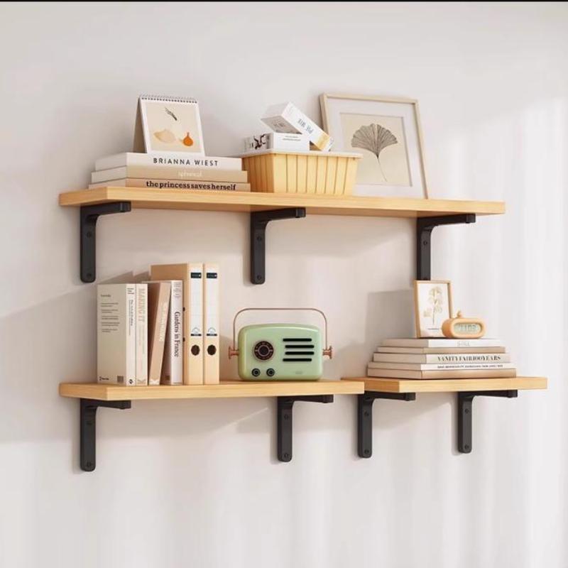 Wall Shelves Floating Wood Water Resistant-Space Saving Storage Display Rack Kitchen Bathroom