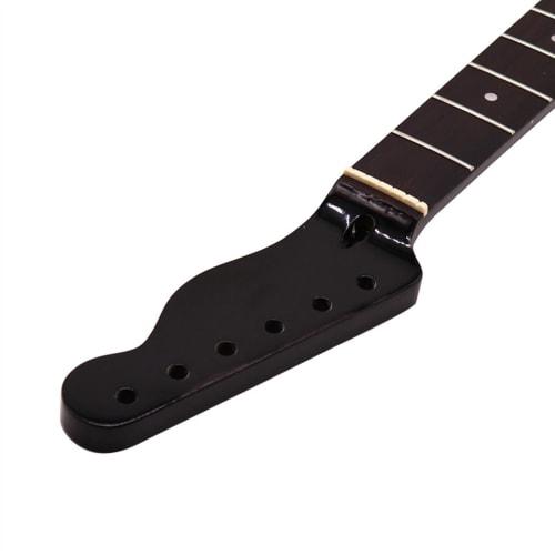 YUAXIA 22-Fret Maple Guitar Neck, 18.7" Scale Length, Black Gloss TL, Electric Guitar Neck with Rosewood Fretboard and Inlaid Dots, Ideal for Electric