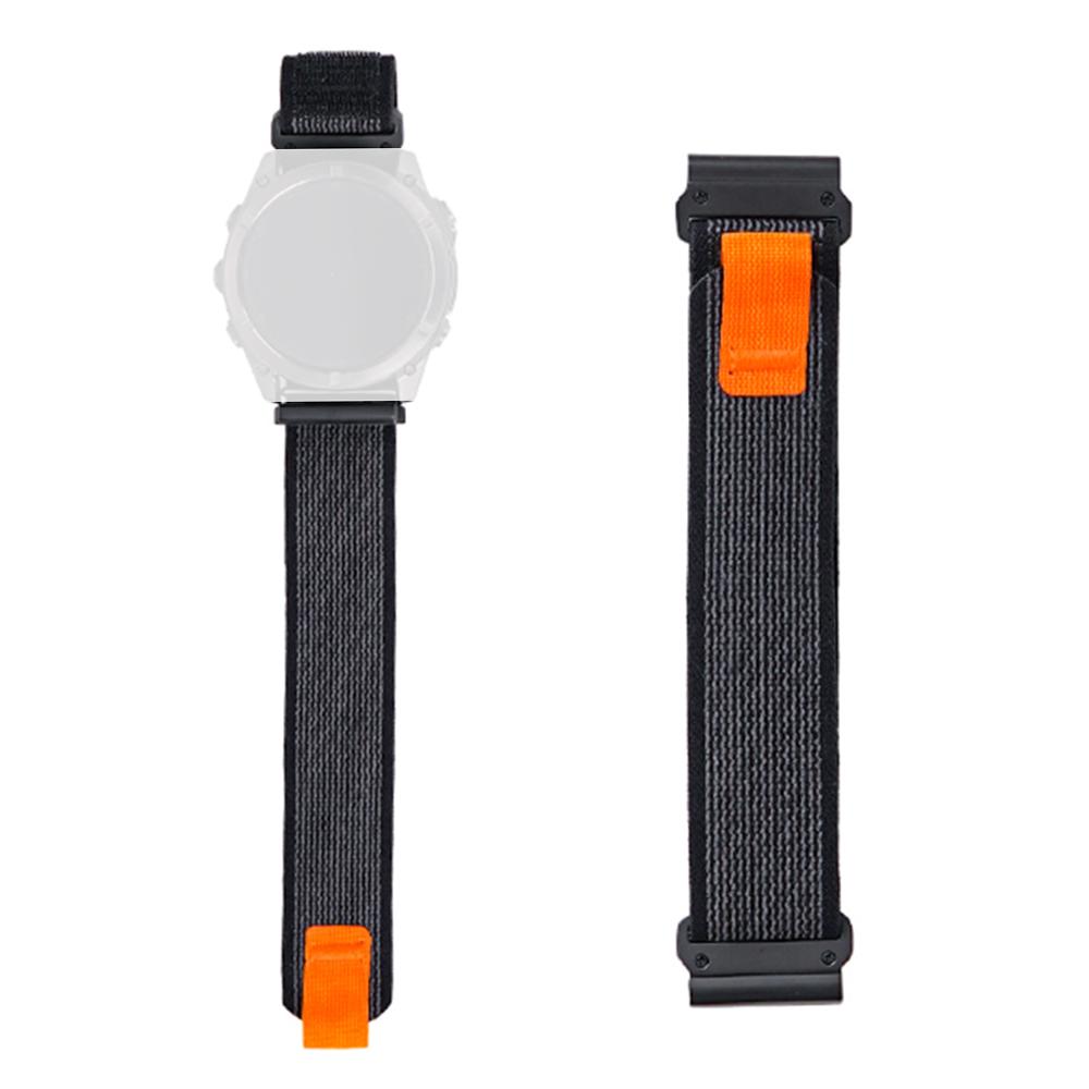 

For Garmin Fenix 8 47mm/Fenix E 47mm Quick Release Nylon Loop Magic Tape Watch Band 22mm Universal Strap Starlight Black