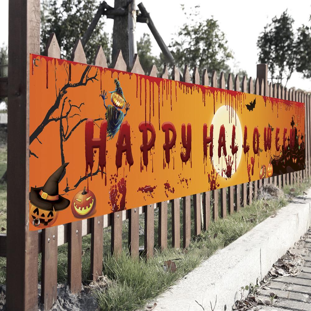 

Фестиваль модных украшений Happy Halloween Тыквенный принт Летучая мышь Призрак Вечеринка кровавый фон висит баннер 150cm x 90cm
