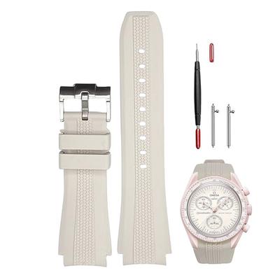 Sibehill 20mm Replacement Silicone Watch Band for Omega and X, Swatch, MoonSwatch, Speedmaster.