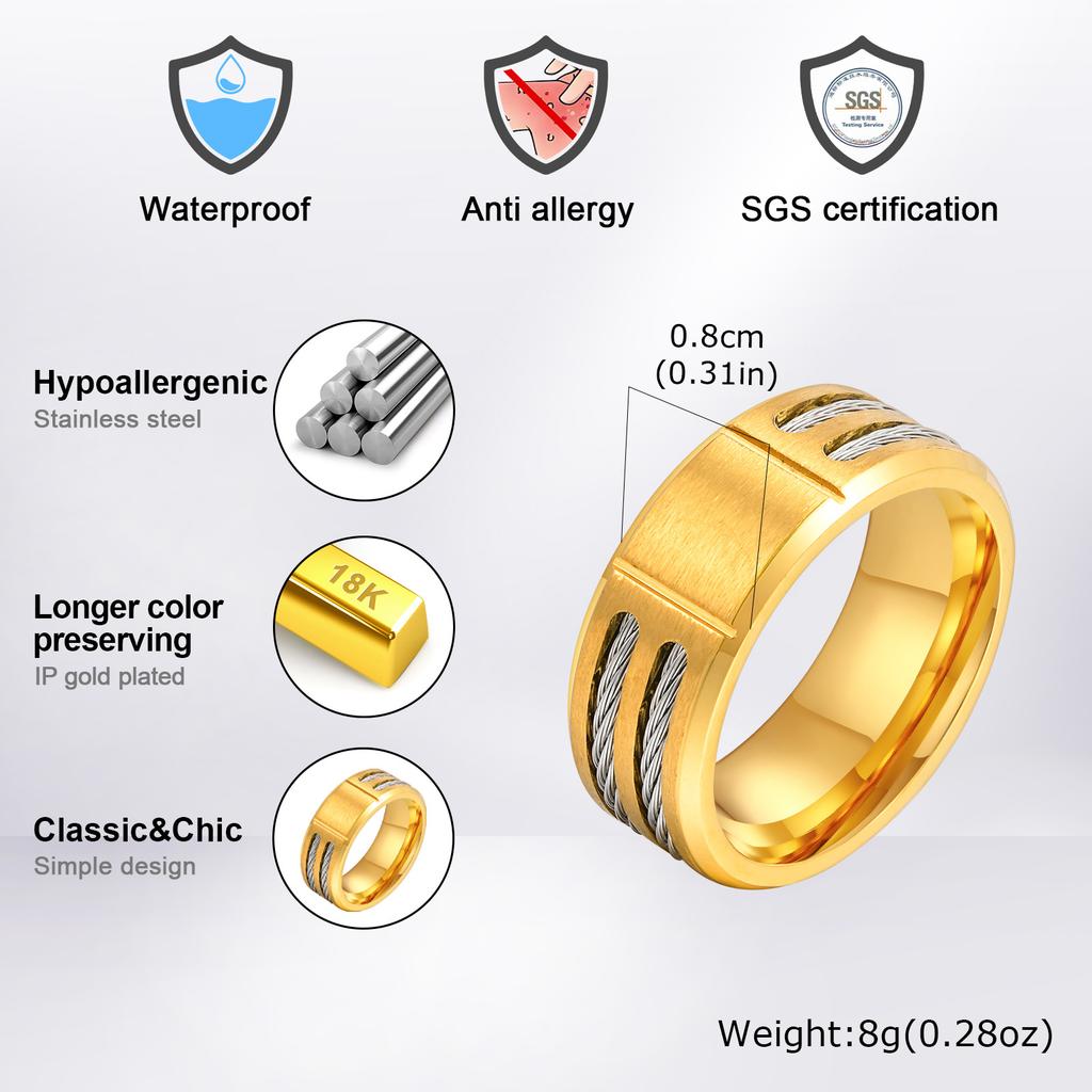 Personalized Chunky Ring for Men Boys,Engrave Initals Image Symbol Stainless Steel Ring,Stylish Jewelry Gift To Dad Husband