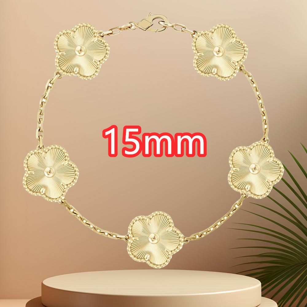 Classic Simple Fashion Five-leaf Flower Pendant Bracelet Natural Stone Clover Pendant Women's Party Daily Wear Zircon