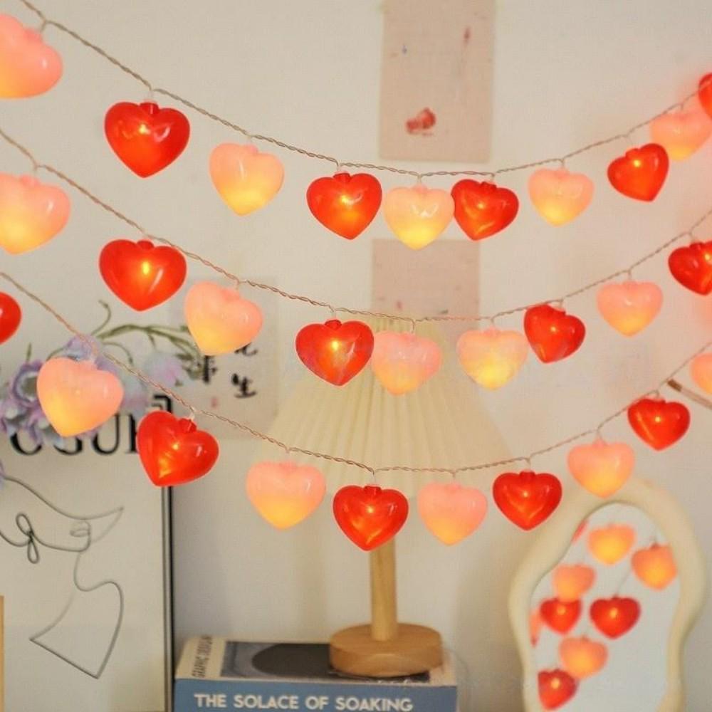 LED Heart String Lights for Qixi, Valentine's Day, Birthdays, Proposals, and Romantic Room Decor.