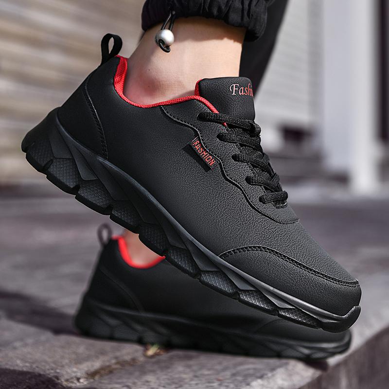 Pánské kožené běžecké boty, trendy, volnočasové boty, prodyšné, volnočasové, pánské tenisky, obuv, mužské vulkanizované boty, zapatillas hombre