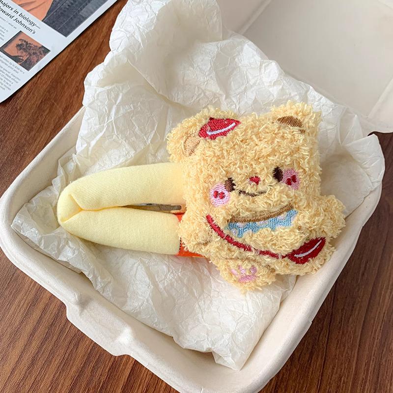 

Розовая мультяшная заколка для волос в виде кошки для девочек - Милая плюшевая заколка для боковых прядей BB Clip