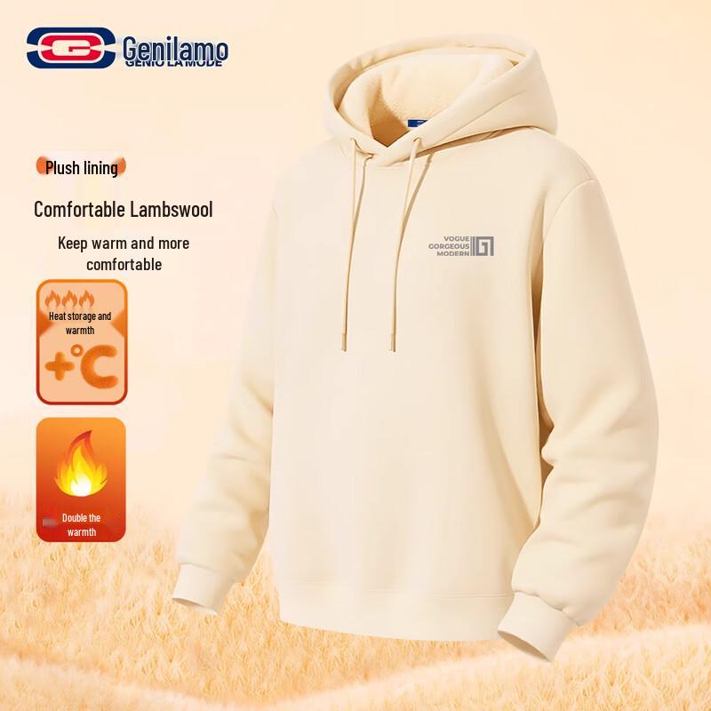 

GENIOLAMODE Men s Plush Lined Hooded Sweatshirt M