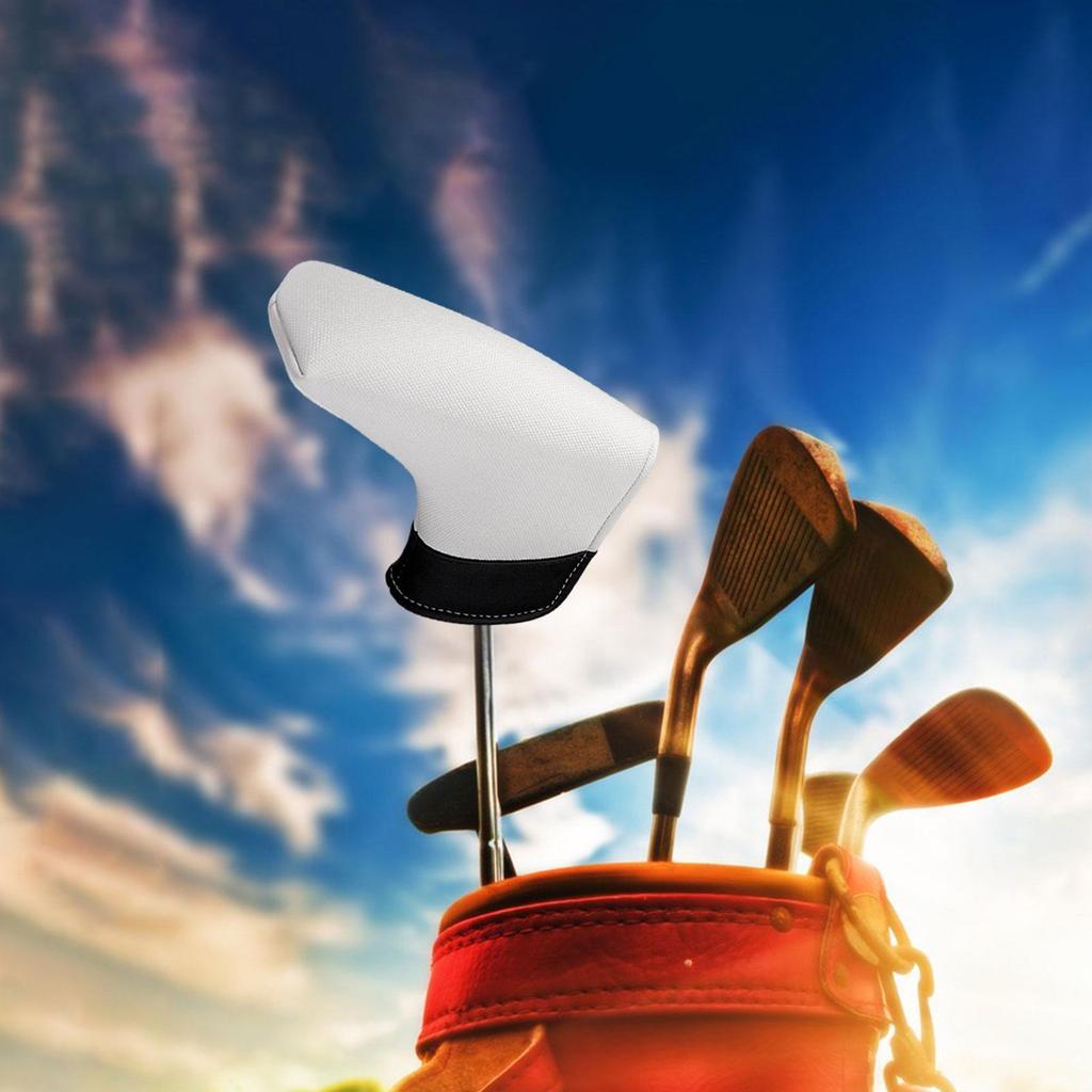 Stylish Mallet Putter Club Cover PU Leather Golf Head Cover Magnetic Velvet Lined Protection for Golf Club Gear