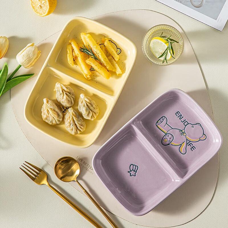 Cartoon Ceramic Divided Meal Plates