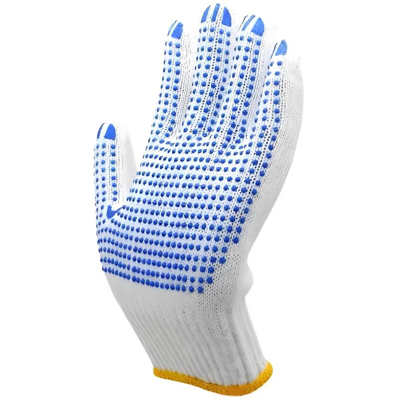 10Pairs Cotton Work Gloves With Anti-Slip Dots Grip Safety Gloves For Men Women Painter Gardening Garage Warehouse Construction