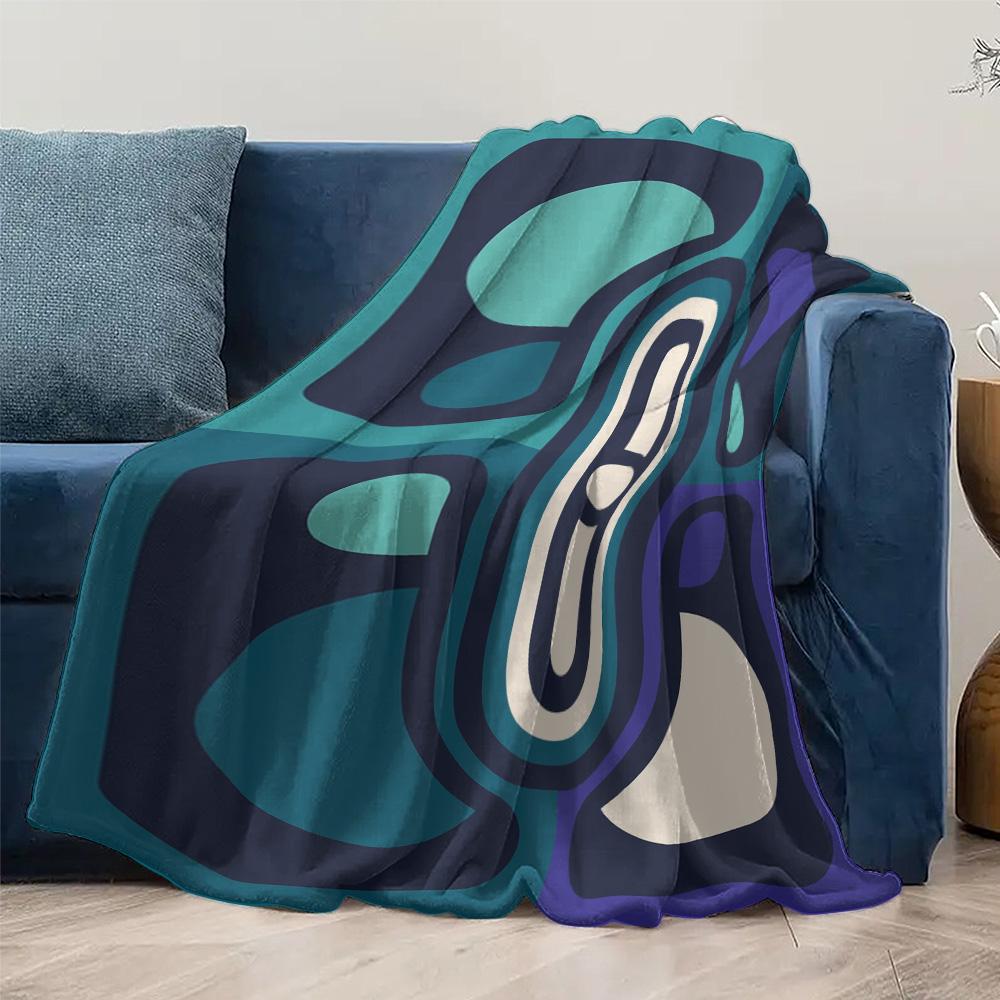 Abstract Geometric Velvet Throw Blanket Sofa Bed Decorative Cushion Cover Modern Art Home Textile