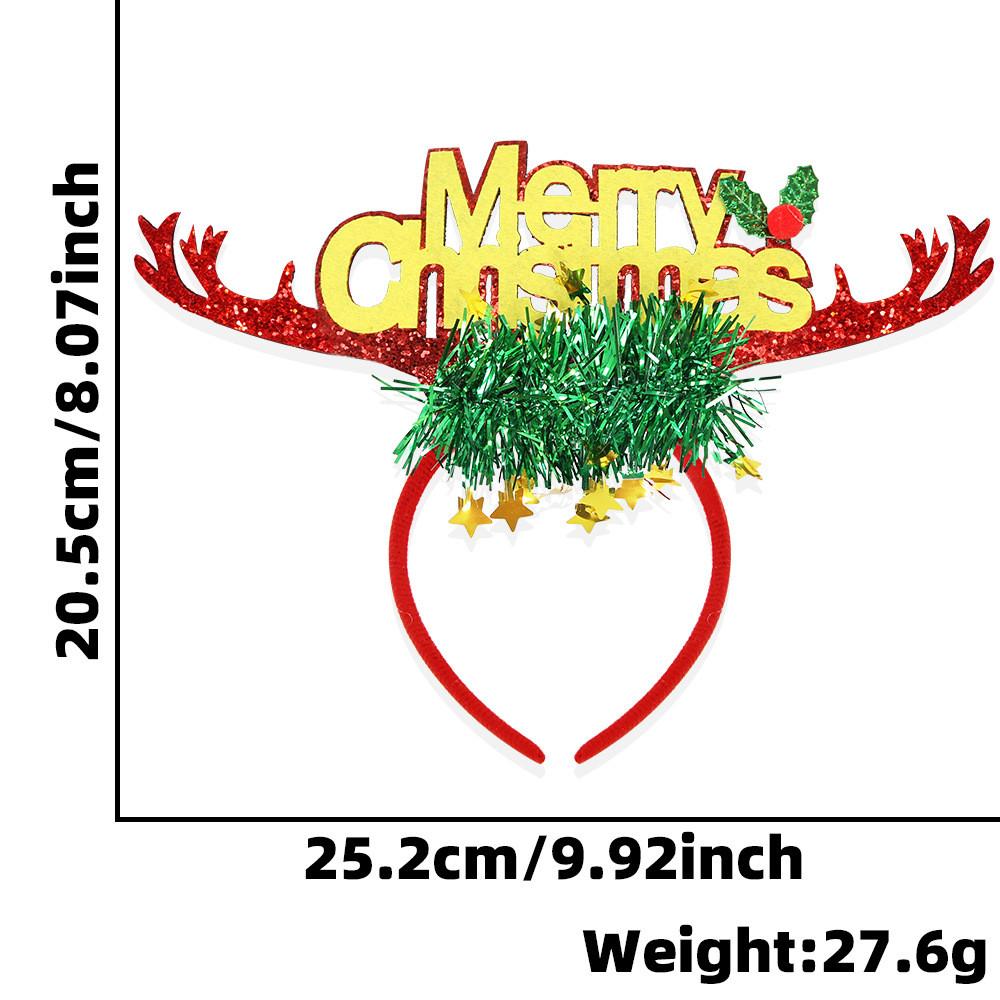 Christmas Plush Charming Reindeer Antlers Headband With Colorful Fairy Lights And Bells Perfect For Photos Holiday