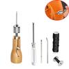 Leather Hand Sewing Awl Kit DIY Leather Heavy Fabrics Craft Edge Stitching Belt Strips Waxed Thread Hand Stitcher Tools Set