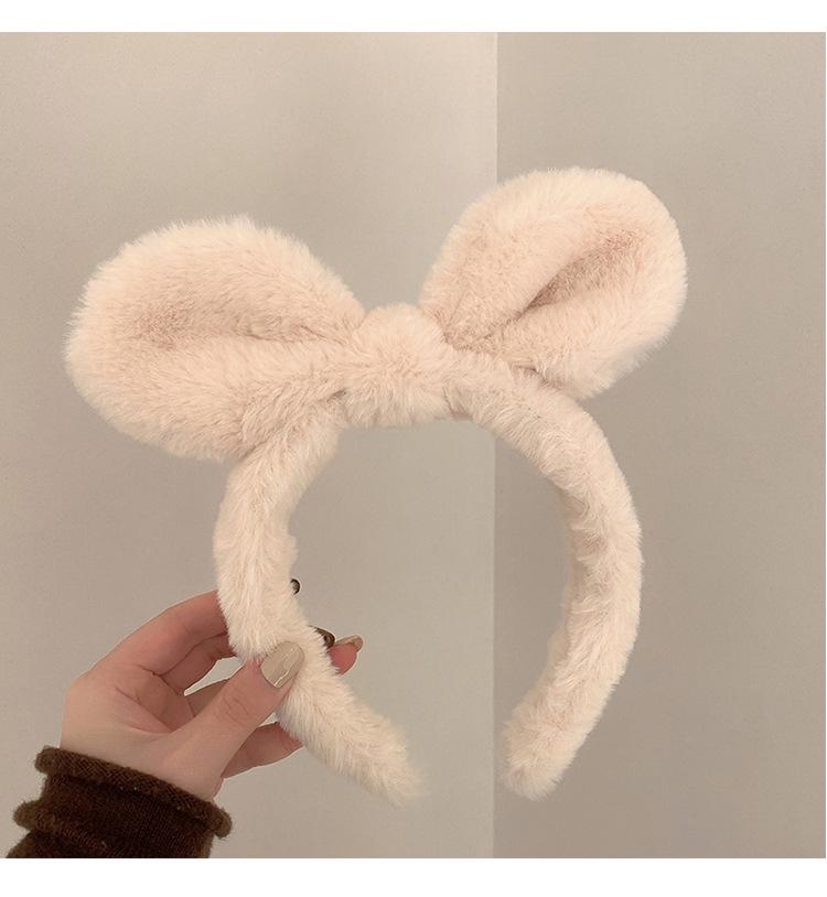 2024 Cute Cartoon Plush Headband for Women - Makeup, Hair Clip & Tie
