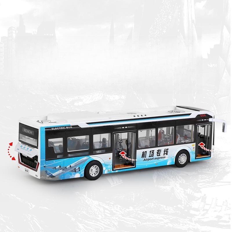 ABBI1 1:42 Maßstab Spielzeugbus, Neue Energie Elektrobusse, Flughafen Sightseeing Metallmodell Pull-Back Sound & Licht Sammlung Für Jungen, Kind