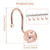 12Pcs Shower Curtain Hooks Metal Anti Rust Hooks Bathroom Accessories Shower Curtain Rings Decorative Hooks for Bathroom Home