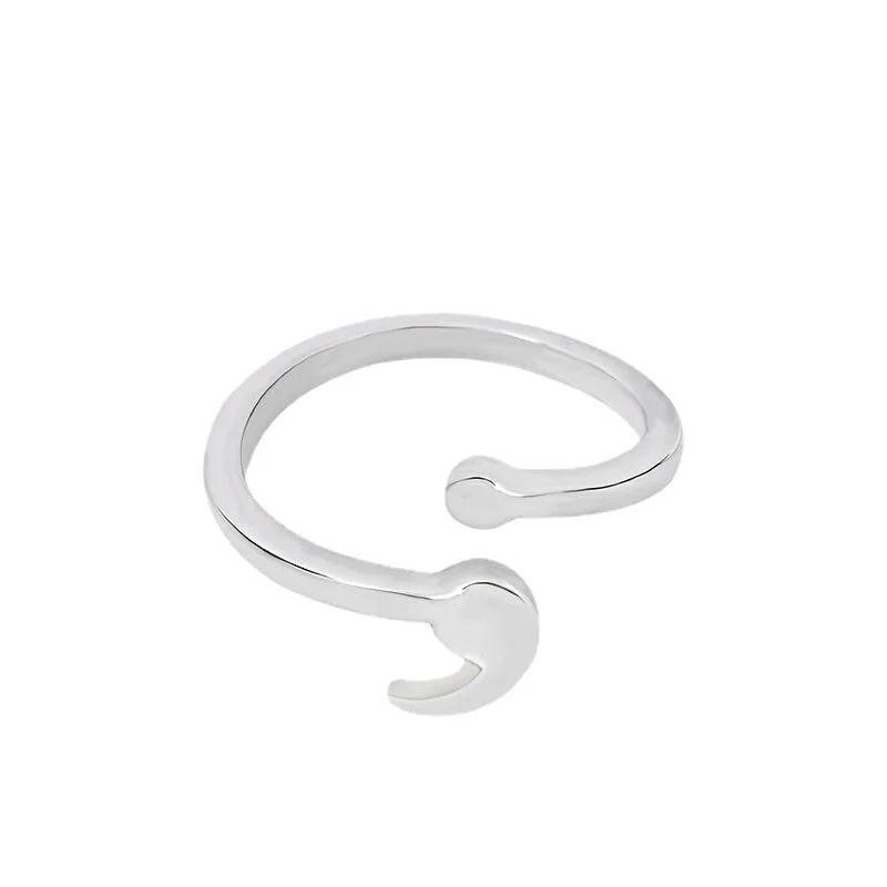 Simple Fashion Inspiration Ring Creative Semicolon Design Women Men Wave Ring Inspirational Jewelry Graduate Valentine'S Gift