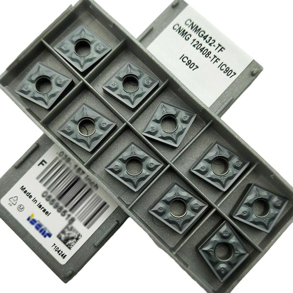 10pcs CNMG432-TF CNMG120408 -TF IC907 CNC Carbide Inserts For For Semi-fining CNC Toolholding Internal Cutting Turning Tool