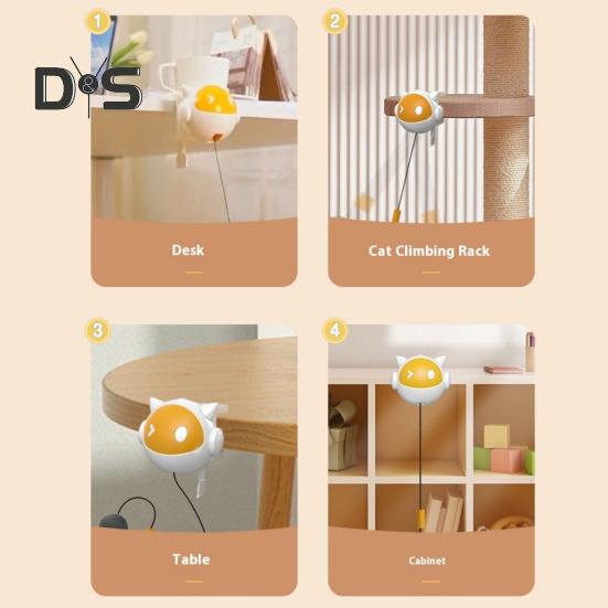 An der Tür hängendes, flauschiges Katzenballspielzeug, elektronischer, selbstspielender Haustierball, automatisch anhebender Fellball, Schnurspielzeug, interaktives Katzenspielzeug für Hauskatzen