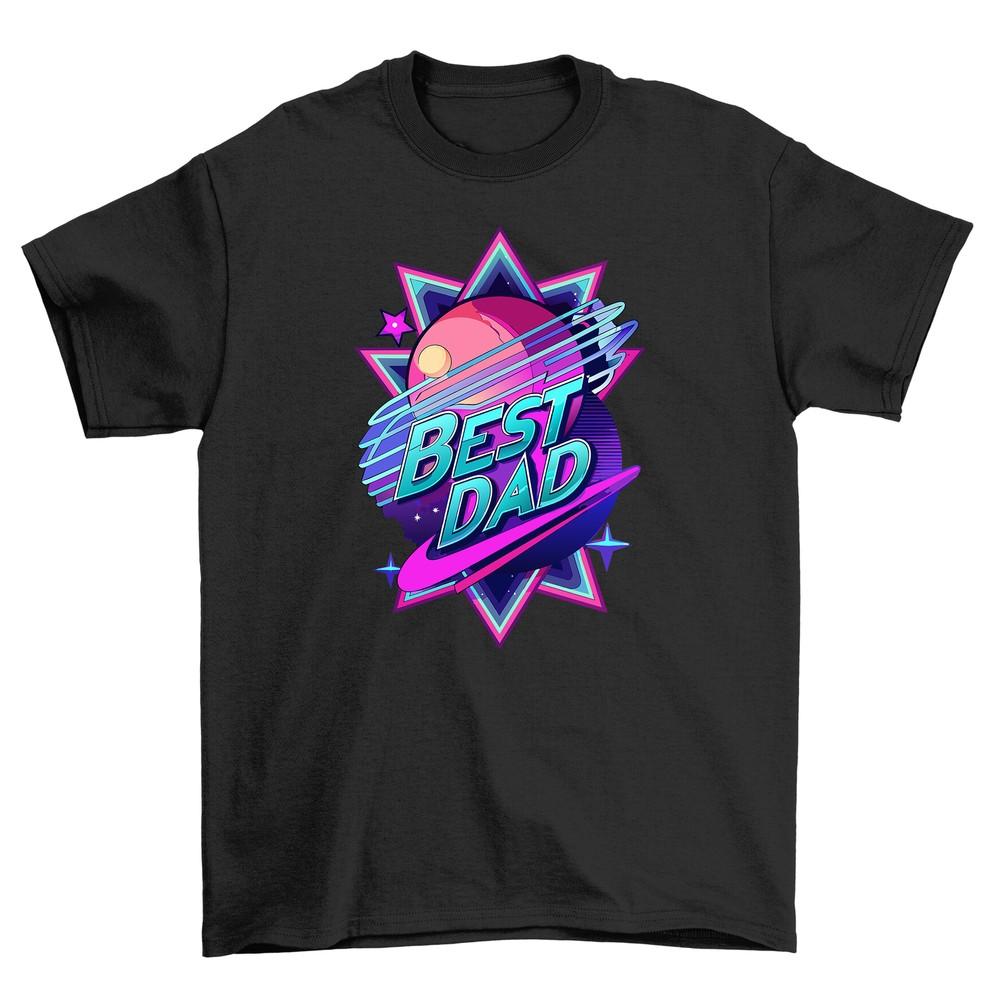 Best Dad Retro Space - Funny T-Shirt for Stellar Dads! 100% Cotton, Retro Vibes,