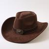 Popolari cappelli western da cowboy classici in camoscio europei e americani, cappelli da cowboy alla moda retrò da uomo e da donna