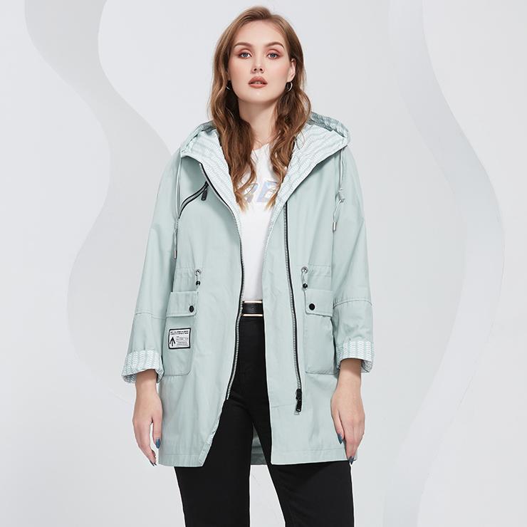 Astrid New Women's Trench Coat Women Jacket Plus Size Hooded Windbreaker Casual Overcoat Female Outerwear Spring 2022 AS-20110