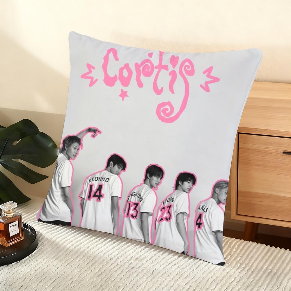 KPOP Cortis Boy Band Cushion Cover Silky Short Plush Home Sofa Cushion Cover - Invisible Zipper Home Decoration
