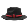 Ji Nan Ladies Black Wool Jazz Hat Big Eaves Hat Flat Edge Top Hat Czy-054