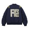 Unisex Winter Street Style Embroidered Bomber Jacket with Stand Collar