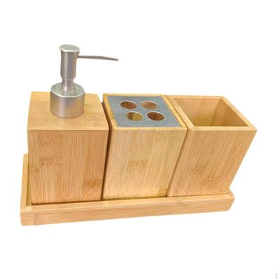 4Pcs Bathroom Accessories Set Lotion Dispenser Apartment Essentials Toiletries Mouthwash Cup