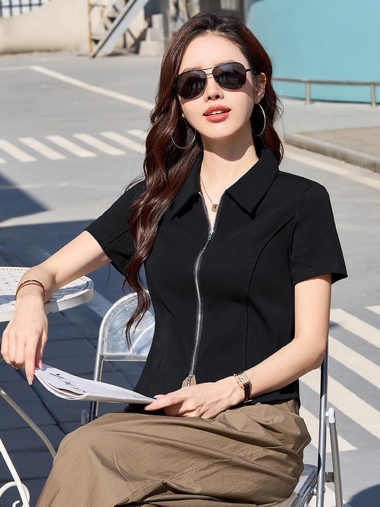 Cardigan da Donna in Cotone Slim Fit e T-shirt Casual a Maniche Corte - Stile Coreano