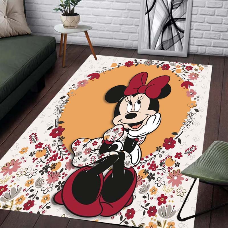 Cute and Beautiful Minnie Print Pattern Carpet - Non-slip Kitchen Mat, Outdoor Carpet, Home and Bedroom Decoration Birthday Gift