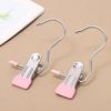 2Pcs Stainless Steel Clothes Drying Clip with Hook, Seamless Hat Storage, Shorts Clip Fabric Clip, Home Socks Drying Clip Hook