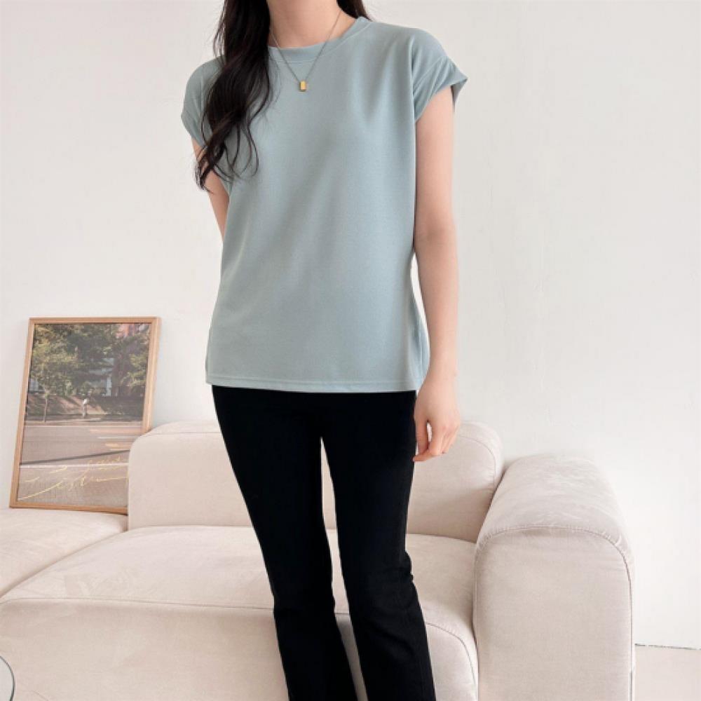 New ArrivalS Open Run Women S Side Cut Back Pleat Plain Round Neck Summer Tee