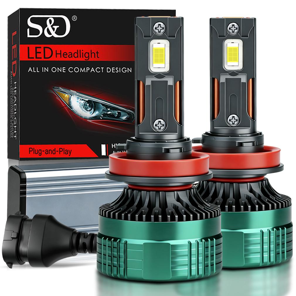 2 st H7 H4 LED-strålkastarlampor 6000K H1 H8 H11 LED 9005 HB3 9006 HB4 Billampa Hög Effekt 140W 50000LM Canbus CSP-chip Strålkastare