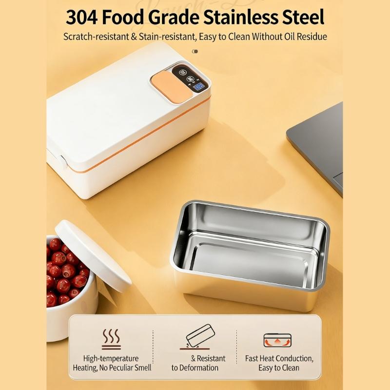 Portable Electric Lunch Box 1L Capacity Thermal Food Warmers Lunch Heating Box For Work School Camping And Home Use