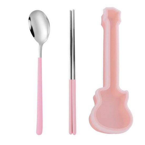 1 Set Spoon Chopsticks Food Grade Mirror Polish Smooth Edge Rust-proof Corrosion Resistant Dinning