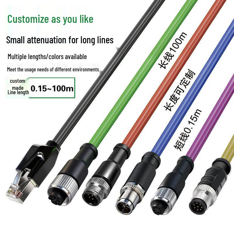 Industrial Camera M12 to RJ45 Network Cable