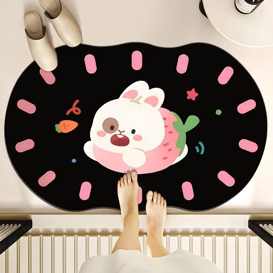 Diatom Mud Pad Resistant To Dirty Toilet Bathroom Toilet Door Area Moisture-wicking Quick Drying Mat Shower Room Door Slip-resistant Mat