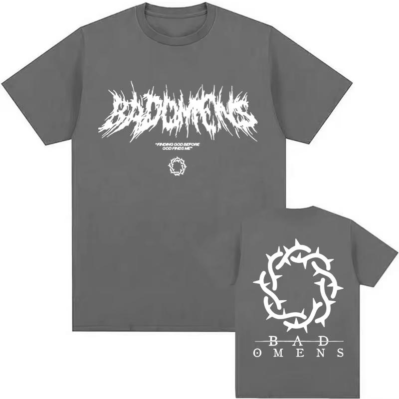 Vtipné grafické tričko s logem kapely Bad Omens pro muže a ženy, hip hopová móda, vintage trička, pánské ležérní oversized tričko s krátkým rukávem