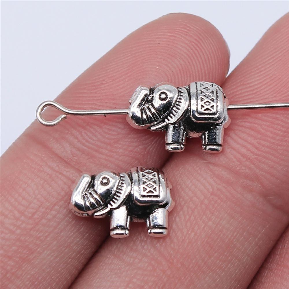 10pcs Ganesha Beads Elephant Beads For Jewelry Making Antique Gold Color Bronze Silver Color Pendants DIY Crafts Making Findings