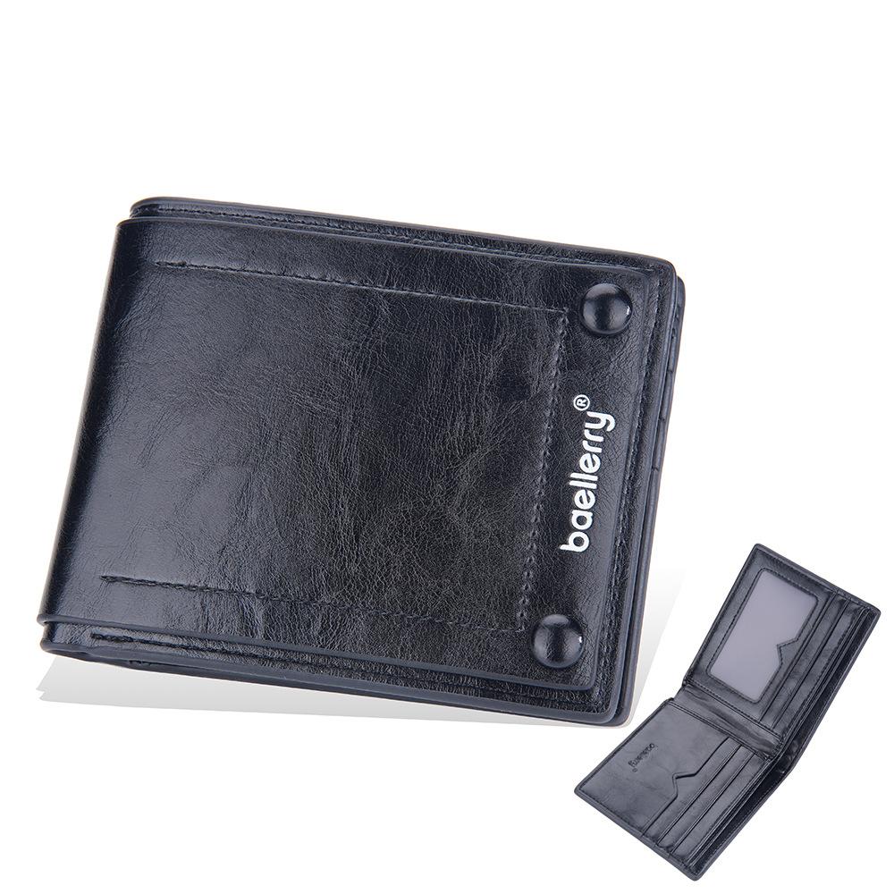 New wallet men's short European and American minimalist multi-card wallet retro open card bag