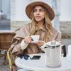 Camping Coffee Pot Stainless Steel, Coffee Pot Outdoors, Durable Stove Top Coffee Maker, Brew Coffee On Fire, Ideal for Group Camping, Hiking,