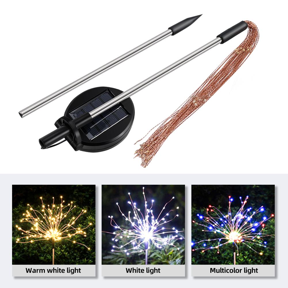 Solar Garden Light Lawn Light Firework Light Solar Powered String Light Waterproof 2 Lighting Modes