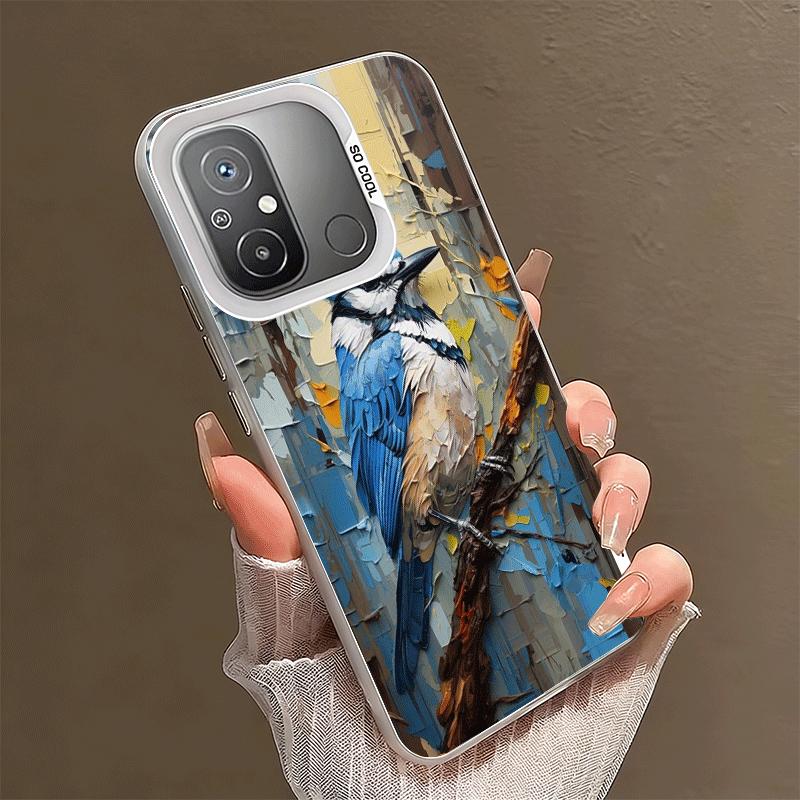 Vogel-Ölgemälde-Stil Stoßfeste Handyhülle für Xiaomi Poco X7 X6 X5 X3 Pro F7 Ultra M8 Redmi 15C 15 14C 13C 12C 10C 13 12 10