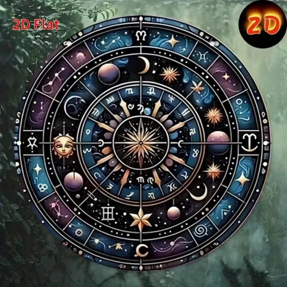 Retro Zodiac Astrology Tin Sign Wall Art 8x8 Inch Metal Decor Vintage Bar Home Gift